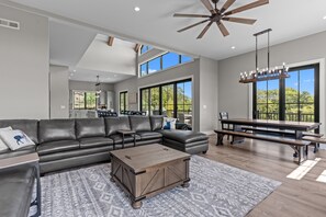 Smart TV, fireplace, video games, printers