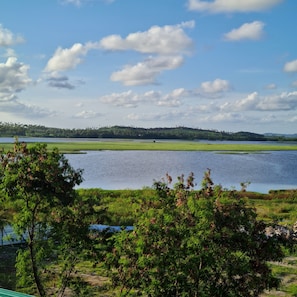 Vue sur la campagne depuis l’hébergement