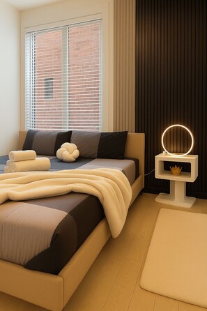 3 dormitoris, planxa i posts de planxar i roba de llit 