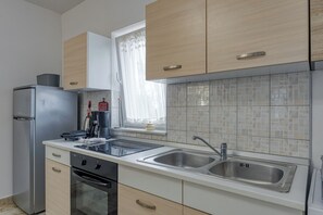 Fridge, oven, stovetop, dishwasher