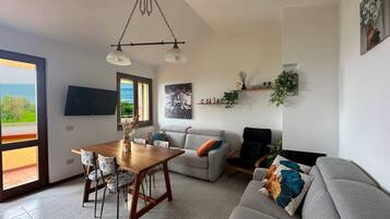 Televisión y chimenea