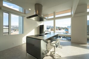 Luxury Villa, Mountain View | Private kitchen | Fridge, microwave, oven, stovetop - Mk House (Hakuba)