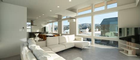 Luxury Villa, Mountain View | Living area | Smart TV, Netflix, heated floors, smart speakers