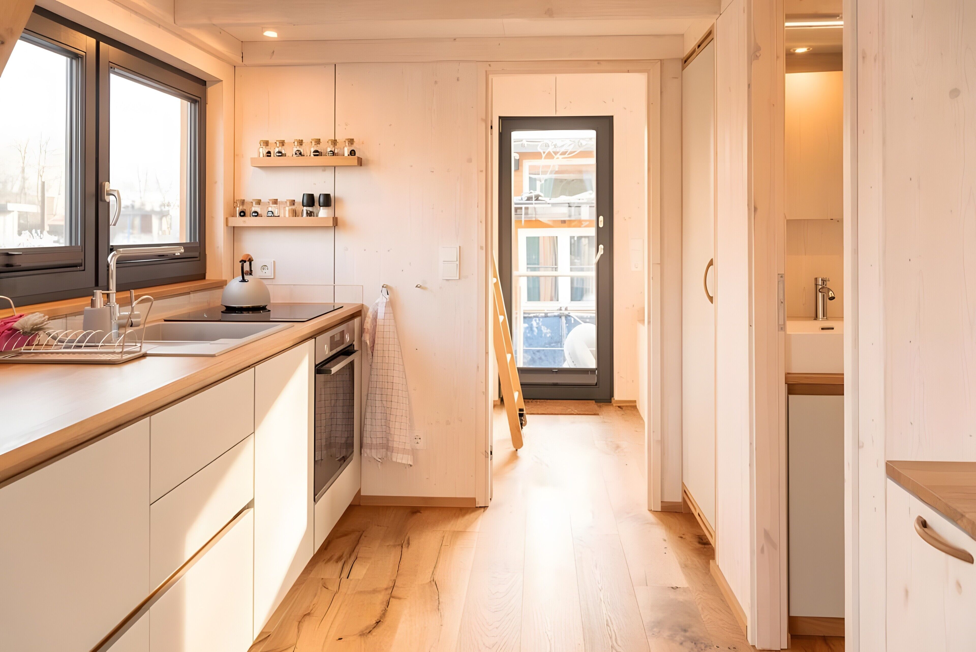 Kühlschrank, Wasserkocher mit Kaffee-/Teezubehör, Wasserkocher