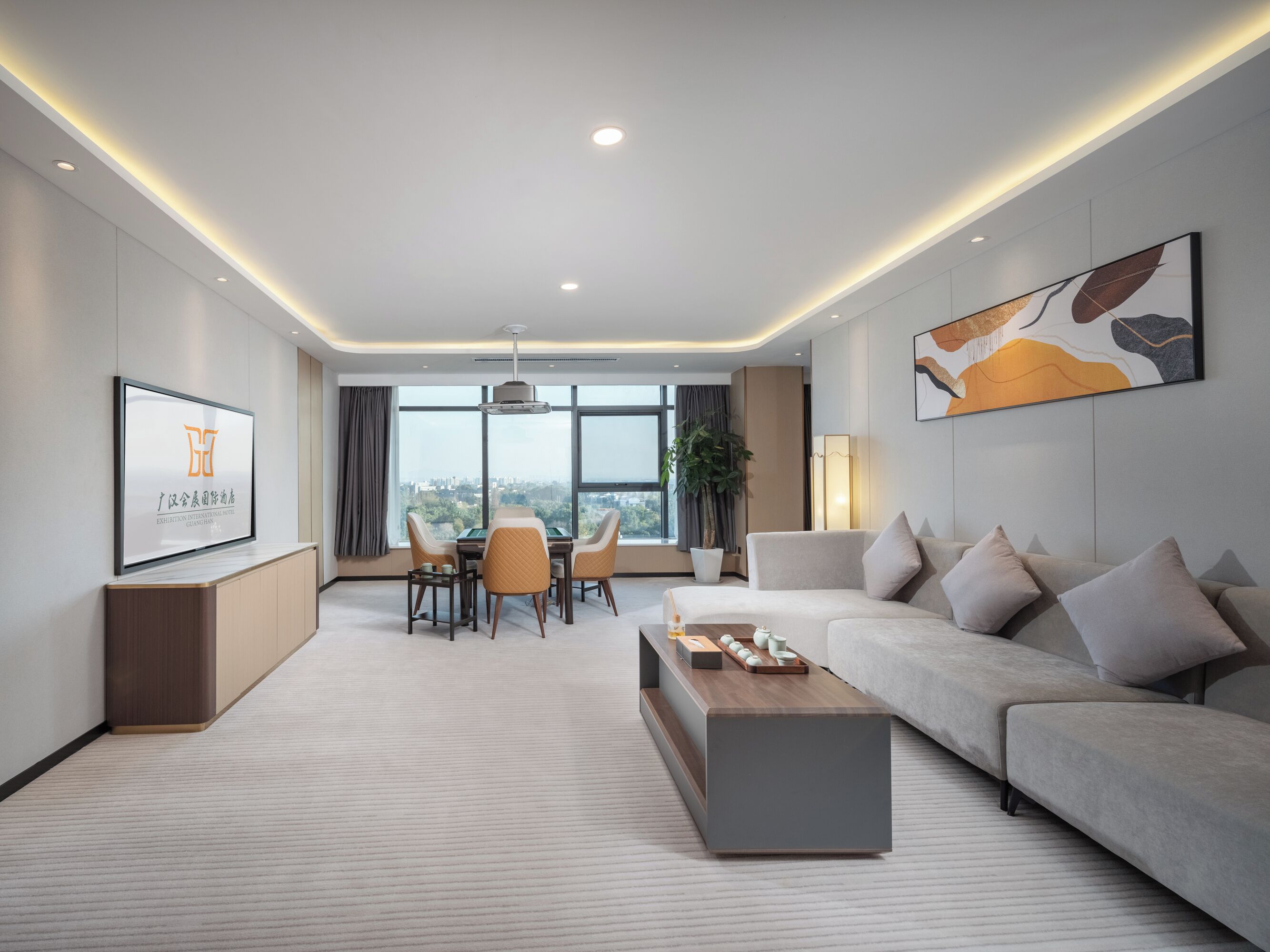 Studiosvit Executive - utsikt mot parken | Sängtillbehör av högsta kvalitet, duntäcken och memory foam-madrasser