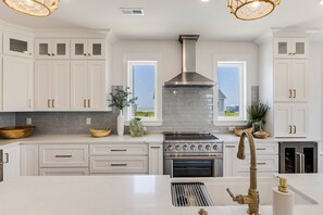 Fridge, microwave, stovetop, dishwasher - New 2025 Luxury Oceanview | 6BR/6BA | Heated Pool | Elevator | Observation deck | Game Room (Oak Island)