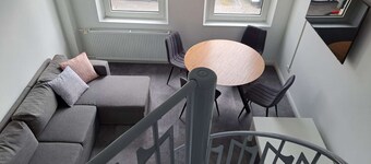 Duplex apartment with two bedrooms and a living room