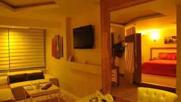 In-room safe, desk, laptop workspace, blackout drapes