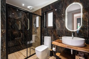 Dusche, Haartrockner, Handtücher