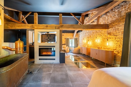 Intérieur. Maison à Sainte-Cécile avec sauna