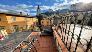 Apartment, 2 Bedrooms, Smoking, Balcony | Outdoor dining - 6 Guests apt With Terrace in Pedestrian Historic Centre of Spoleto (Spoleto)