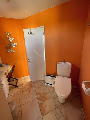 Haartrockner, Handtücher, Seife, Toilettenpapier