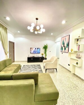 Economy Apartment, Balcony, City View | Living area