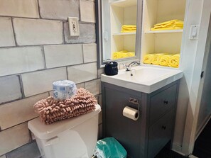 Hair dryer, towels