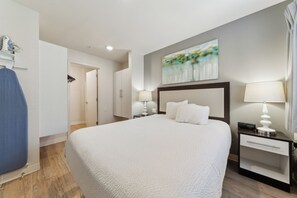 Desk, iron/ironing board, travel crib, free WiFi