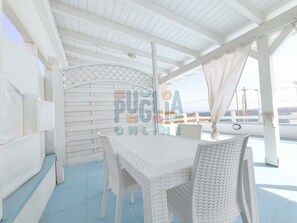Comfort House, Sea View | Terrace/patio - BILOCALE LA CORTE SUL MARE (Alliste)