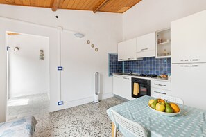 Fridge, oven, stovetop, coffee/tea maker