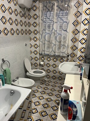 Bruser, hårtørrer, bidet, håndklæder