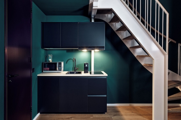 Estudio Confort, 1 habitación | Ropa de cama de alta calidad, colchones con acolchado adicional, minibar