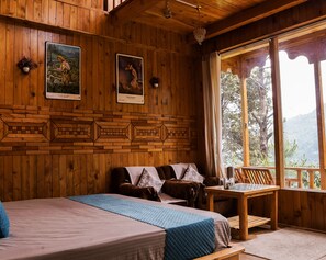 Ferienhaus, 2 Doppelbetten, Bergblick | Bettwäsche aus ägyptischer Baumwolle, hochwertige Bettwaren