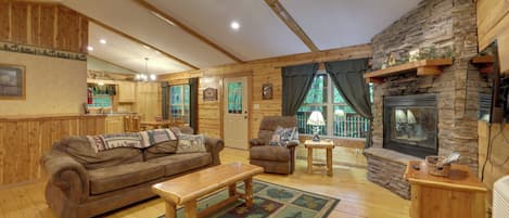 House (1 Bedroom) | Living area | TV, fireplace