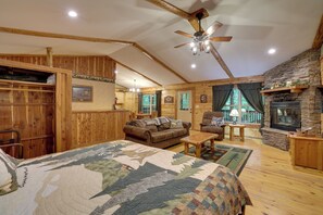 House (1 Bedroom) | Interior - 4 Mi to Beaver Lake: Peaceful Log Cabin w/ Deck! (Eureka Springs)