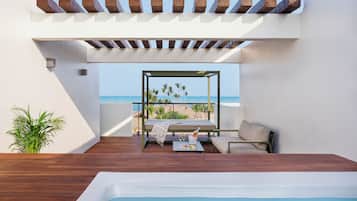 Excellence Club Two Story Rooftop Terrace Suite W/ Plunge Pool Ocean View-Adults Only | 1 bedroom, free minibar, desk, soundproofing