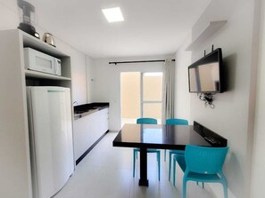 Superior Studio, Garden Area | Private kitchen | Full-sized fridge, microwave, stovetop, cookware/dishes/utensils