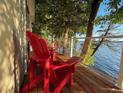 Glamping anyone? Enjoy picturesque sunsets from your own water’s edge deck!