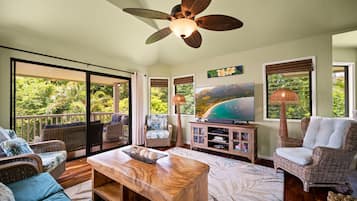 Smart TV, DVD player, books