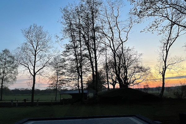 Sonnenuntergang von der Terrasse
