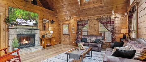 Smart TV, fireplace