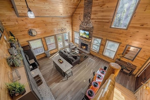Smart TV, fireplace, video games