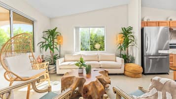 Smart TV, fireplace, foosball, table tennis