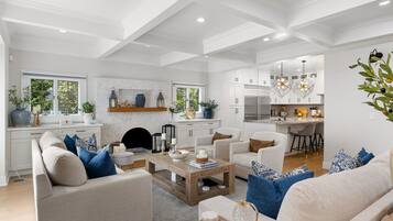 Smart TV, DVD player, books, video library