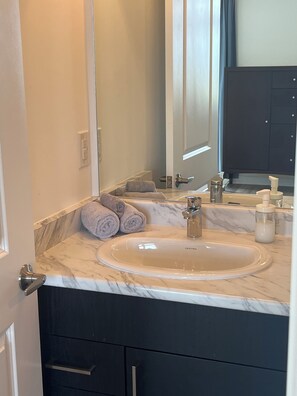Towels, soap, toilet paper