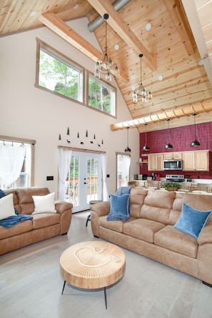 Smart TV, fireplace, table football