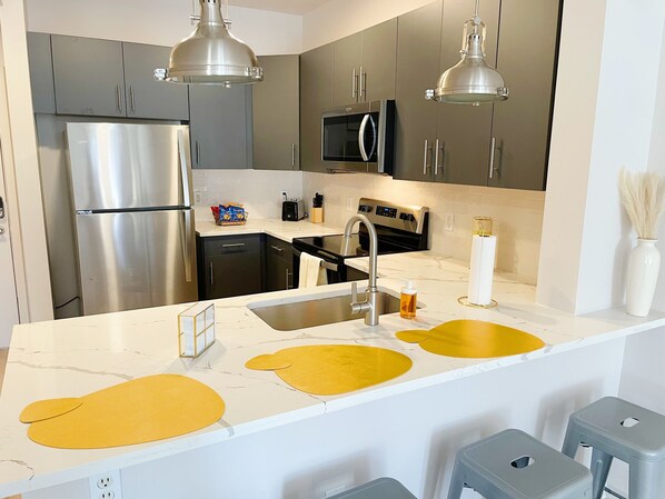 Microwave, oven, stovetop, dishwasher