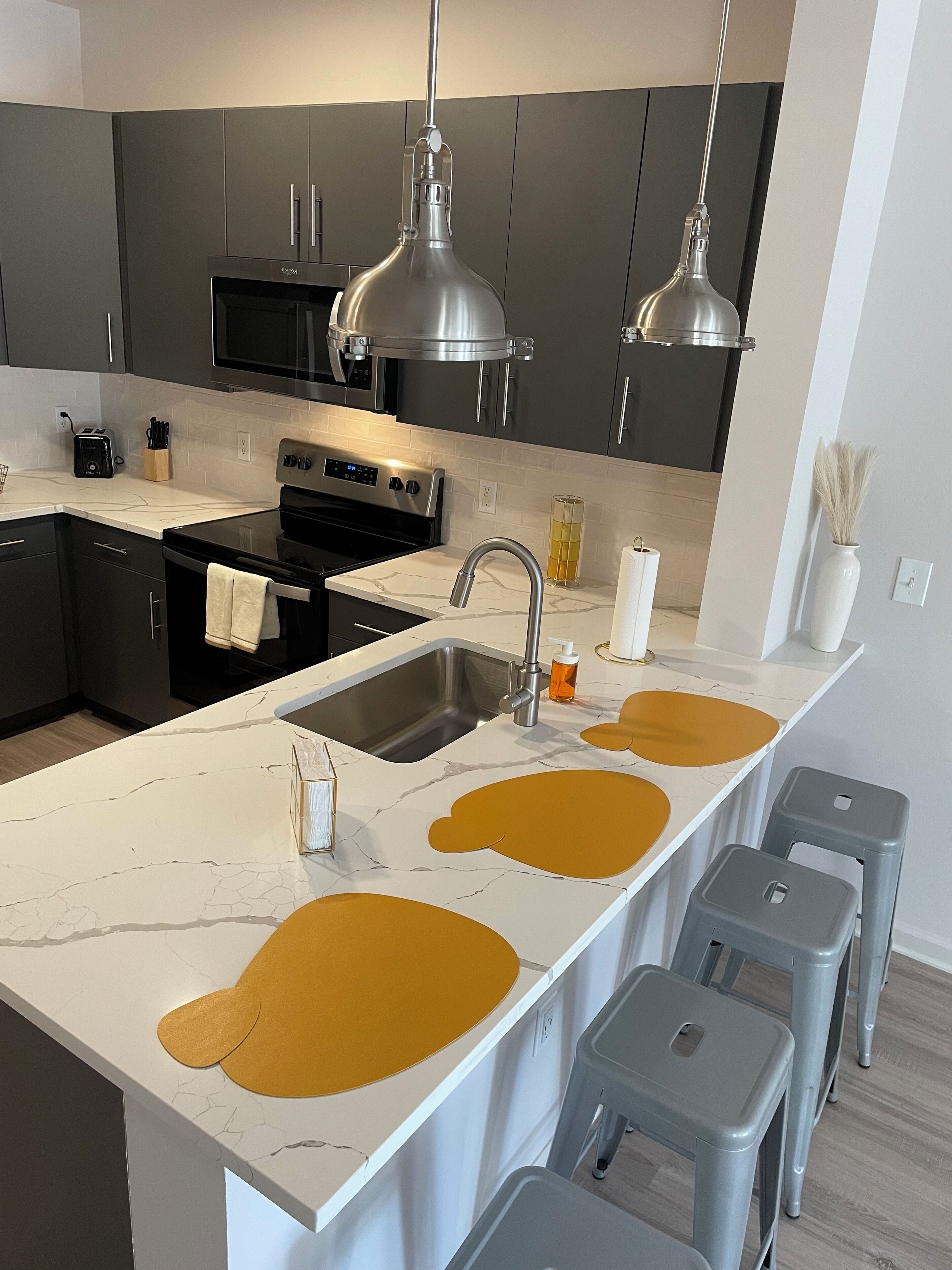 Microwave, oven, stovetop, dishwasher