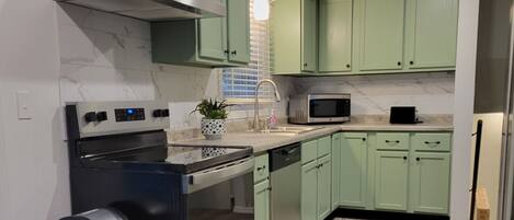 Microwave, oven, stovetop, dishwasher