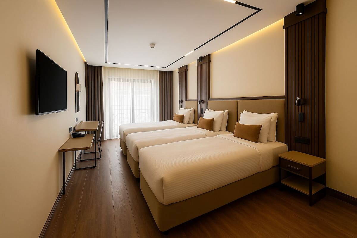 Standard Triple Room, City View | Minibar, iron/ironing board, free WiFi, bed sheets