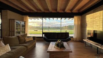 Een smart-tv en een stereo