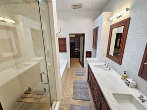 Hair dryer, towels