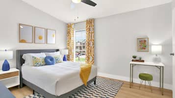 2 Schlafzimmer, Schreibtisch, Bügeleisen/Bügelbrett, Reisekinderbett