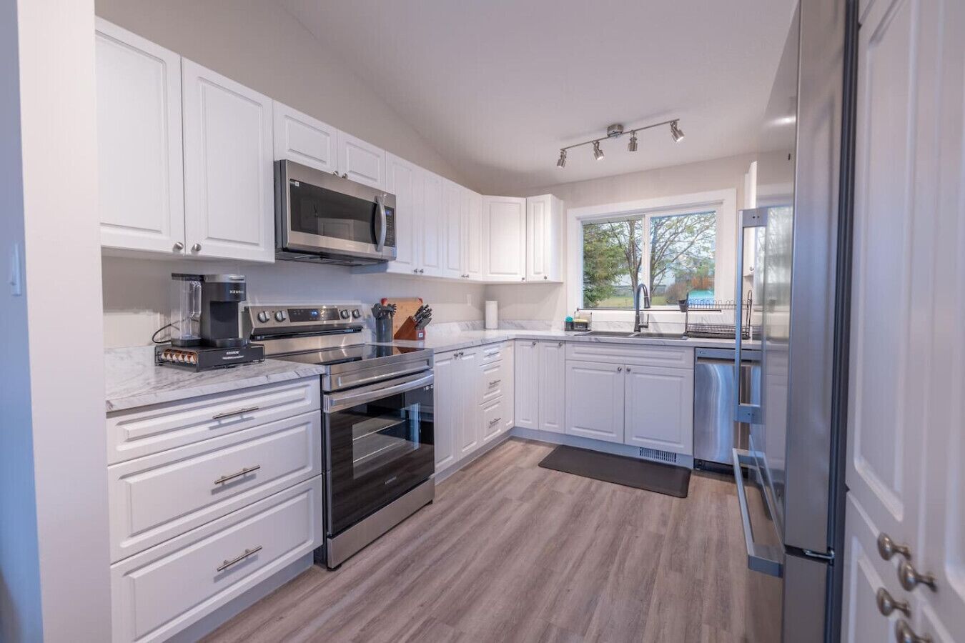 Kühlschrank, Mikrowelle, Ofen, Herdplatte