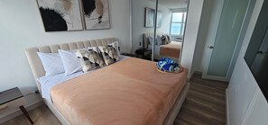 2 bedrooms, iron/ironing board, travel crib, WiFi