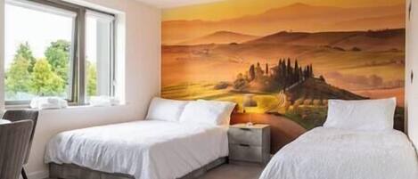 1 bedroom, travel crib, WiFi, bed sheets