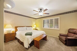 2 bedrooms, desk, iron/ironing board, travel crib