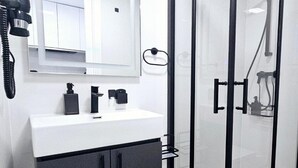 Hair dryer, towels