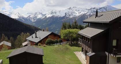 Extérieur : appartement au rez de chaussée dans un petit batiment à Chandolin, pour 4 personnes, tr